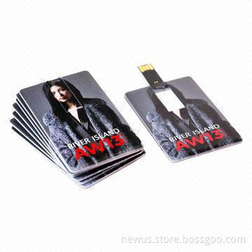 Classic Promotional Card USB Flash Drives, Both Sides Full Color, Customized Logo Available